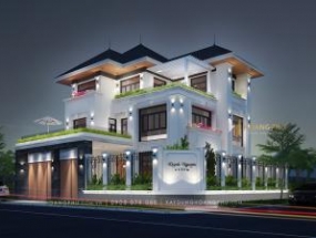 Biệt thự 2 tầng có Gara ngoài trời hiện đại công năng bố trí khoa học